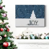 The Holiday Aisle® Joy Snowflake- Premium Gallery Wrapped Canvas - Ready To Hang Canvas, in Black/Blue/Green | 20 H x 16 W x 1 D in | Wayfair