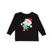 Inktastic Christmas Bird Blue Bird Bird With Candy Cane Boys or Girls Long Sleeve Toddler T-Shirt