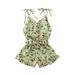 Mioliknya Baby Summer Clothing Floral Printed Spaghetti Straps V-Neck Button Open Jumpsuits