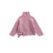 Mioliknya Toddler Baby Girl Pullover Sweaters Turtleneck Cable Knit Long Sleeve Sweaters with Bow Fall Winter Top