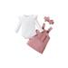 Dewadbow Newborn Baby Girl Clothes Set Romper Bodysuit Top Skirts 3Pcs