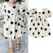 Adarl Toddler Kids Girls Square Collar Polka Dot Casual Dress White 0-6T