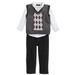 Only Kids Infant Boys 3 Piece Dress Up Outfit Pants Shirt Gray Sweater Vest 24m