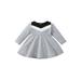 KelaJuan Infant Baby Girl A-Line Dress Contrast Color Long Sleeve Round Neck Spring Autumn Casual Dress