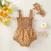 2022 Summer Baby Girls Rompers Toddler Cotton Jumpsuits Newborn Girl Floral Infant Romper Headband Baby Clothes 0-18 M