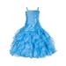 Ekidsbridal Elegant Stunning Rhinestone Organza Layers Flower Girl Dress Junior Bridesmaid Recital Easter Holiday Birthday Girl Dress Communion Formal Clothing Baptism 164s turquoise 10