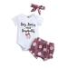 TheFound Cute Newborn Baby Girl Outfits Letter Print Short Sleeve Romper Tops Shorts Headband 3pcs Summer Clothes