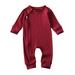 BrilliantMe Newborn Infant Baby Boys Girls Romper With Zipper Ribbed Jumpsuit Kids Pajamas Clothes