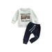 Liangchengmei 0-3 Years Toddler Baby Boy Clothes Little Boy Clothing Long Sleeve Sweatshirt Cotton Pants 2PCS Outfits Set