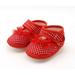 Infant Baby Girls Soft Sole Floral Princess Mary Jane Shoes Prewalker Wedding Dress Shoes - Red