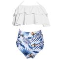 nsendm Girls Bikini Set Ruffles Set Baby 2-12Y Wear Floral Bikini Toddler Beach Print Bathing Girls Swimsuits 7 16 White 6-8 Years