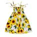 nsendm First Dresses for Girls 7-16 Toddler Kids Girls Floral Bohemian Sunflowers Dresses for 3 Year Old Girls White 4 Years