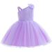 Toddler Girl One Shoulder Dress Bowknot Party Wedding Dress Tutu Gown