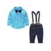 Yinyinxull Newborn Baby Boy Bow Tie Plaid Shirt+Suspender Pants Trousers Outfits Set 12-18 Months