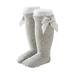 Binpure Baby Girls Cotton Long Socks Solid Color Big Bow Knee High Stocking