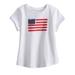 Infant Girls White Patriotic T-Shirt Tee Rhinestone Flag 4th July Tee Shirt 12m