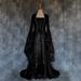 Womens Gown Dresses Petal Long Sleeve Medieval Retro Gothic Palace Dress Ladies Plus Size Floor Length Cosplay Long Dress