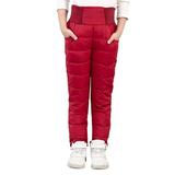 nsendm Boys Snow Bibs Size 8-10 Little Girls Boys Solid Snow Pants Thick Winter Warm Kids Pants Snow Bibs Toddler Red 8-9 Years