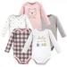 Hudson Baby Infant Girl Cotton Long-Sleeve Bodysuits 5pk Girl Baby Bear 12-18 Months