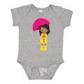 Inktastic African American Girl Yellow Raincoat Umbrella Girls Baby Bodysuit