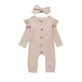 Newborn Baby Girl Boy 2PCS Winter Clothes Set Knitted Romper Jumpsuit Outfits Sleepwear
