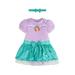 Disney Princess Ariel Infant Baby Girls Dress and Headband Newborn to Infant