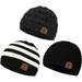 Zando Kids Beanie Hat Warm Toddler Beanies Soft Beanie for Boys Girls & Black White & Black 6-36 Months