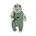 IZhansean Newborn Infant Baby Boy Girl Cartoon Bear Long Sleeve Hooded Jumpsuit Bodysuit Romper Outfits Green 0-3 Months