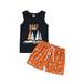 Seyurigaoka Baby Boys Summer Outfit Sailboat Print Sleeveless Tank Tops with Stretch Drawstring Casual Shorts Set