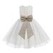 Ekidsbridal Ivory Lace Organza Flower Girl Dress with Colored Sash Beauty Pageant for Toddlers Junior Bridesmaid 186T 4