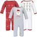 Hudson Baby Unisex Baby Cotton Coveralls Santa Reindeer 6-9 Months