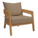 Brisbane Teak Wood Outdoor Patio Armchair in Natural/Light Brown