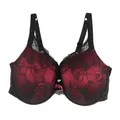 Soutien-gorge Push Up en dentelle pour femmes couleur noir/rouge bonnet complet Sexy haute