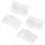 4Pcs 15 Teeth Plastic Clear Hair Side Comb Clip for Women Lady Bridal Wedding