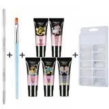 Nail Polishï¼Œ Acrylic Nail Art Set - Gel Nails Phototherapy Brush - Double Ended Cuticle Pusher - Steel Manicure Kit