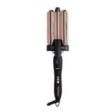 AyPanxi 1 Rose Gold Wavy Baby Triple Waver - 3 Barrel Beach Waver with LCD Temperature Display - Heats Up Quickly - Easy to Use - Professional Hair Crimper - No Damage to Hair - Hair Curler for Women