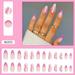 24 PCS False Nail Simple French Style Nail Natural to Wear for Home Finger Decoration