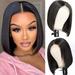 Bob Wigs Human Hair Straight Lace Front Wigs Glueless 4x4 HD Lace Closure Wigs Human Hair Pre Plucked 150% Density Short Bob Wig Human Hair Wigs for Black Women (12inch)