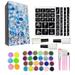 Worallymy Christmas Glitter Tattoo Kits Template Flash Rhinestone Glitter Shine Flash Powder Temporary Tattoo Set Face Body Painting Art Tools