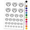 Bearded Dragon Lizard Inside of Heart Water Resistant Temporary Tattoo Set Fake Body Art Collection - Black