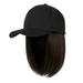 iOPQO Baseball Caps Baseball Cap With Hair Extensions Straight Short Bob Hairstyle Adjustable Removable Wig Hat For Woman Girl Ash Blonde Mix Blonde hat B