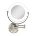 Zadro Lexington LED Lighted Wall Mounted Makeup Mirror with Magnification Two-Sided Swivel Extendable Bathroom Mirror (10X/1X 10 Head 7.5 Mirror Plug-In Satin Nickel)