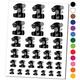 Sweet and Cute Flowers Rounded Block Number 1 One Water Resistant Temporary Tattoo Set Fake Body Art Collection - Red