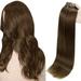 Full Shine Seamless Clip in Hair Extensions Human Hair 20 inch 100g Full Head Skin Weft 8 Pcs Medium Brown
