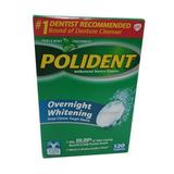 Polident Overnight Whitening Denture Cleanser 120 Tablets (Pack of 2)