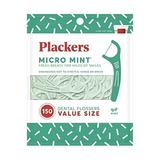 Plackers Micro Mint Dental Flossers Fresh Mint Flavor Fold-Out Toothpick Super Tuffloss Easy Storage with Sure-Zip Seal 150 Count