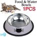 1PCS Non-slip Stainless Steel Dog Cat Bowl Pet Feeding Drinking Water Bowl Suitable for Small Dog Accessories