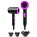 Pro Infrared Tourmaline Ionic Hair Dryers Purple with Concentrator and Diffuser