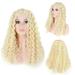 Dengmore Matte High Temperature Wire Small Coiled Tube Explosion Head Long Curly Hair Chemical Fiber Wig In The Split Headgear