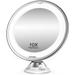 MoveCatcher 10X Magnifying Makeup Mirror with Lights Lighted Magnifying Vanity Makeup Mirror for Home Tabletop Bathroom Shower Travel 360 Degree Rotation Powerful Suction Cup